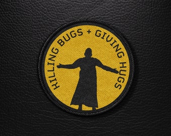 Killing Bugs + Giving Hugs - 8x8cm Aufnäher / Patch