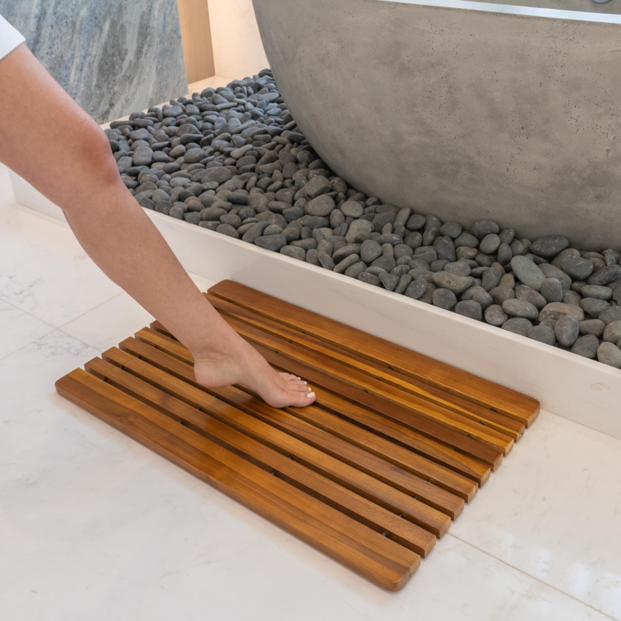 Teak Shower Mat, Teak Bath Mat, Bathroom Shower Mat, Teak Indoor And Outdoor Shower/Bath Mat, Teak Spa Mat, Teak Pool Mat,