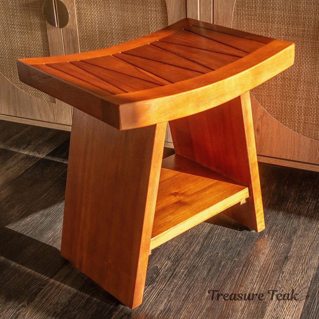 Teak Shower Bench, Teak Shower Stool, Teak Shower Seat, Wooden Shower Bench, Teak Bathroom Bench ...