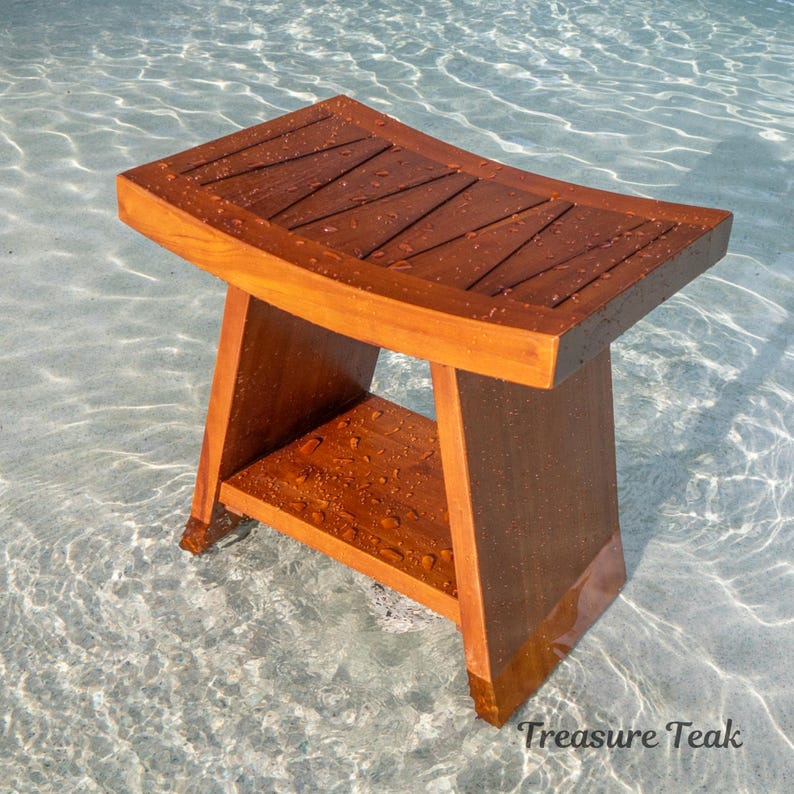 Teak Shower Bench, Teak Shower Stool, Teak Shower Seat, Wooden Shower ...
