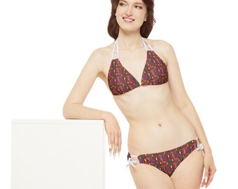 Bright and Bold Colors for summer - Strappy Bikini Set (AOP)