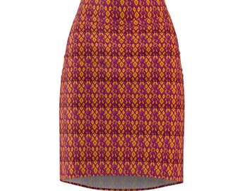 Colorful design pattern - Women's Pencil Skirt (AOP). Vibrant Colors and 3D design. Women, Fashion Forward, Stylish, Sleek.