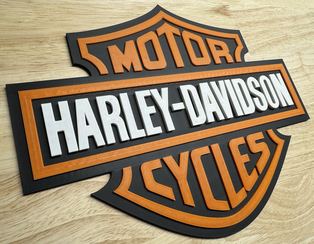 3D Harley Davidson Sign With Raised Letters - Etsy