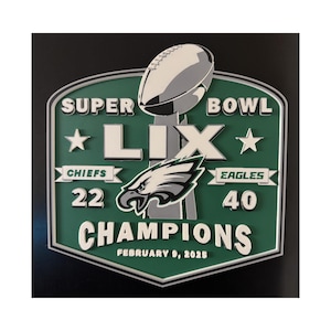 Superbowl 2025 Chiefs vs Eagles Sign with Raised Letters