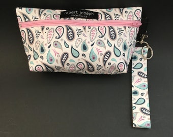 Belt bag, fanny pack with matching key fob Paisley print