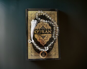 Smokey Glass Bead Tasbih | 33 Bead Prayer Beads | Ramadan Gift | Islamic Gift | Custom Tasbih | Eid Gift | Luxury Tasbih | Rhinestone Tasbih