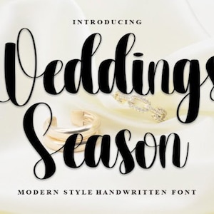 Weddings Season Font, Display Font, Script Font, Wedding Font, Modern Font, Branding Font, Cricut Font , Font For Logo, Wedding Invitations