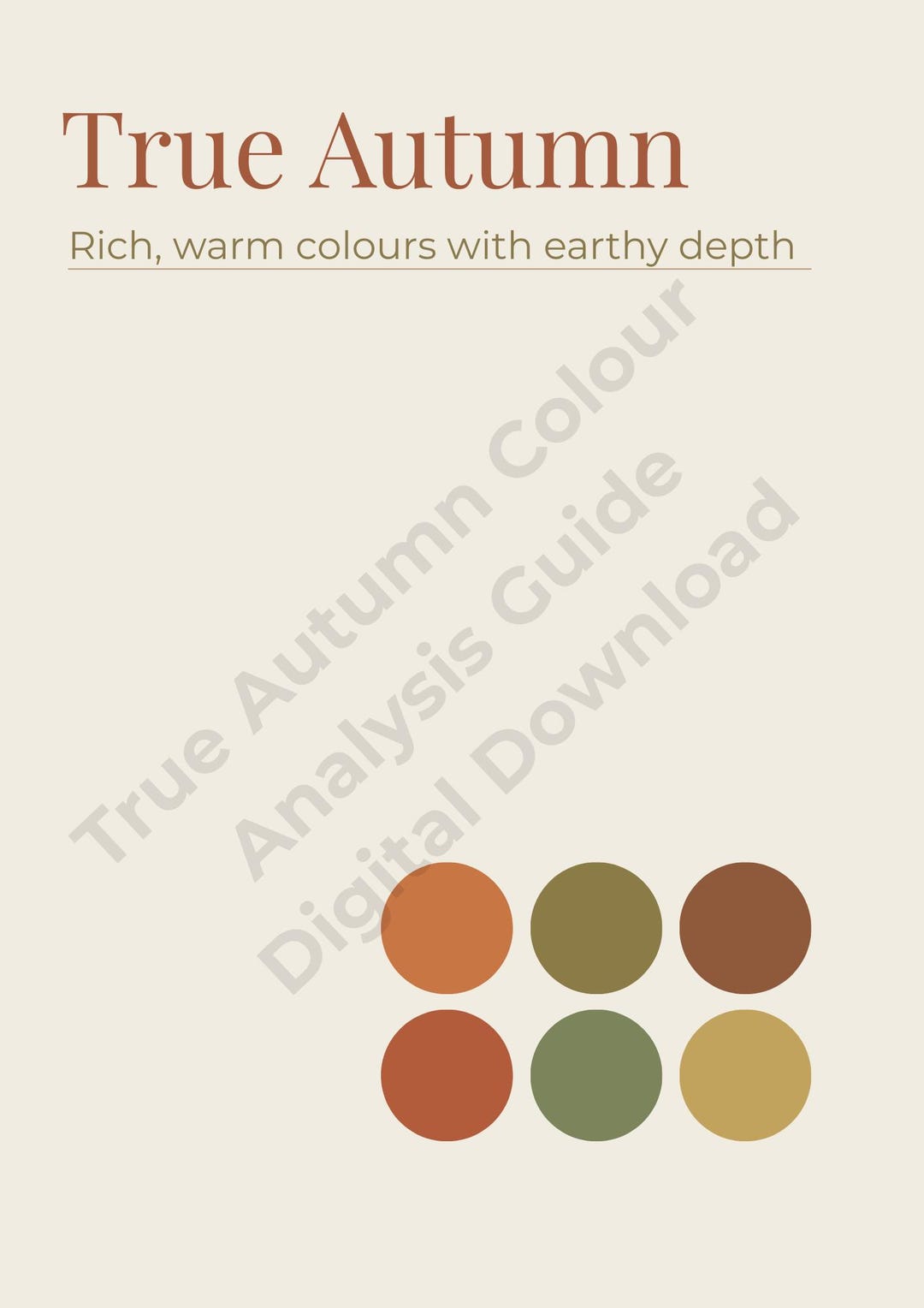 Colour Analysis Guide - True Autumn Palette | Digital Personal Colour ...