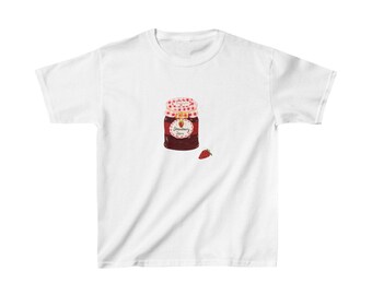 Strawberry Jam Baby Tee| strawberry girl Cool girl tees| coquette aesthetic| downtown girl| trendy y2k baby tee| womans fitted tee