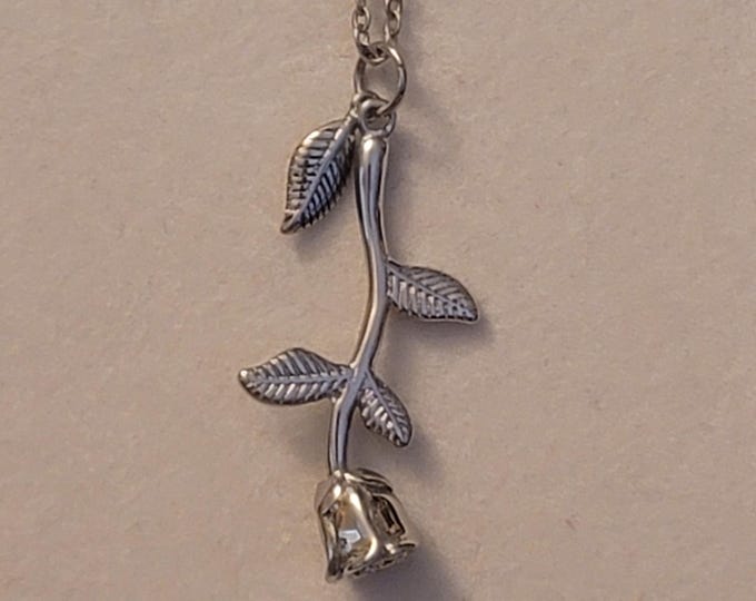 Silver Rose Cremation Urn Necklace, Cremation Jewelry, Cremation Necklace, For Human Remains, Necklace For Ashes,  Rose, Urn, Gift, Necklace