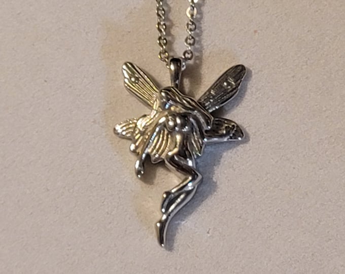 Silver Fairy Cremation Urn Necklace, For Human Remains, Cremation Jewelry, Fairy Urn, Memorial Necklace, Fairy, Necklace For Ashes, Necklace