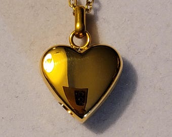 Gold Heart Cremation Necklace: Stainless Steel Memorial Jewelry,  For Ashes
