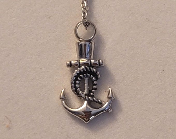 Silver Anchor Cremation Urn Necklace, Cremation Jewelry, Cremation Necklace, Anchor Urn, Urn Necklace, For Ashes, Necklace, Gift, Anchor