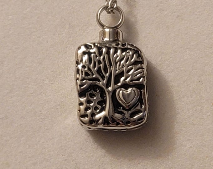 Silver Tree of Life Cremation Urn Necklace, Necklace, Tree of Life, Necklace For Ashes, Cremation Jewelry, Tree of Life Urn Necklace, Gift