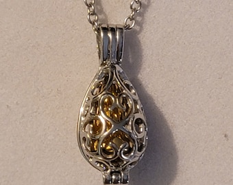 Silver Teardrop Locket, Cremation Urn Necklace