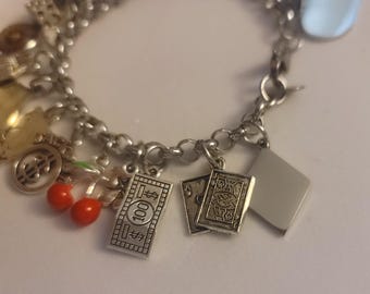 Silver Casino Chain Bracelet, Casino Charm Bracelet