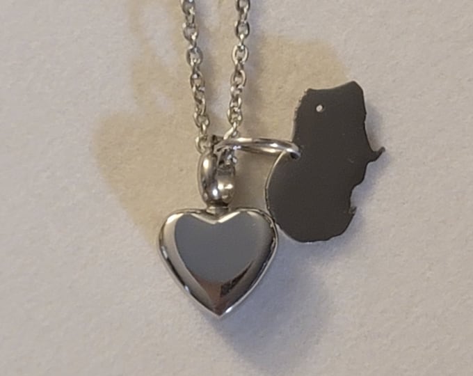 Silver Heart with Hamster/Ginea Pig Cremation Urn Necklace, Memorial Jewelry, Urn Necklace, Cremation Jewelry, Necklace, Ashes Necklace