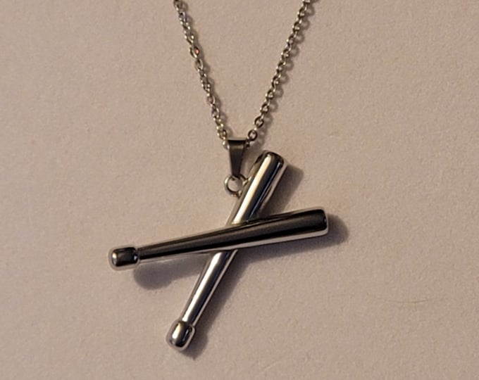 Silver Drumsticks Cremation Urn Necklace, Drumsticks, Necklace For Ashes, Cremation Jewelry, Urn, Necklace,  Drumsticks Urn, Gift