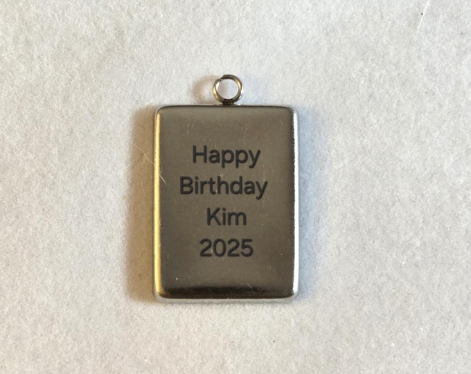 Custom Engraving Add-On for Stainless Steel Charms, Personalized Text (14-20mm)