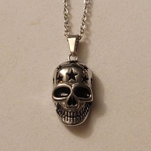 Silver Skull Cremation Urn Necklace, Necklace,  Skull, Necklace For Ashes, Cremation Jewelry, Skull Urn Necklace, For Human Remains