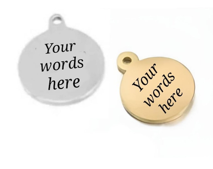 ADD A Silver or Gold Custom Engraved Charm, Engraving, Personalized Charm, Engraved Charm, Charm Engraving,  Personalized Charm