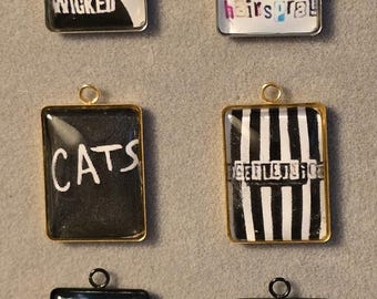 Custom Broadway Playbill Charm: Silver, Gold or Black Stainless Steel