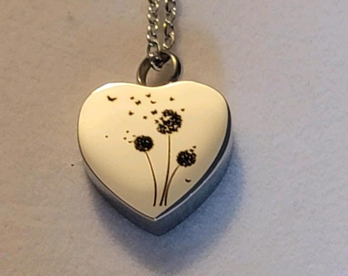 Silver Dandelion Cremation Urn Necklace, Cremation Jewelry, Cremation Necklace, For Human Remains, Necklace For Ashes,  Dandelion Urn, Gift