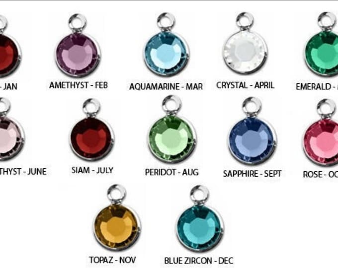ADD A Silver or Gold Birthstone to your item, Birthstone Charms, Silver Birthstone charms, Gold Birthstone Charms, Add On Item Only