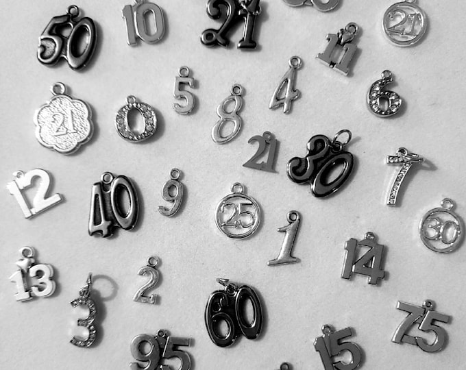 ADD A Number Charm to your Piece, Number Charms