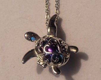 Silber Schildkröte Medaillon Feuerbestattung Urne Halskette, Feuerbestattung Schmuck, Urne Schmuck, Gedenkstein Schmuck, Urne Halskette, Feuerbestattung Halskette, Halskette