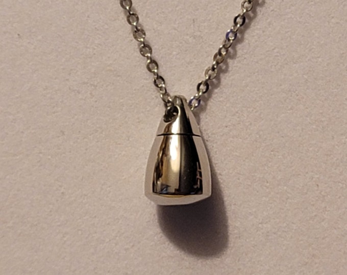 Silver Teardrop Cremation Urn Locket Necklace, Necklace,  Teardrop, Necklace For Ashes, Cremation Jewelry, Teardrop Urn Necklace