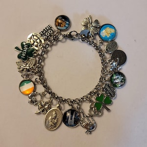 Silver Ireland/Irish Chain Bracelet, Irish Charm Bracelet, Bracelet, Ireland Bracelet, Charm Bracelet, Chain Bracelet, Gift