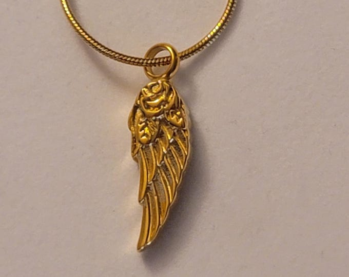 Gold Angel Wing Cremation Urn Necklace, Angel Wing, Necklace For Ashes, Cremation Jewelry, Urn Necklace, Urn, Necklace, For Human Remains