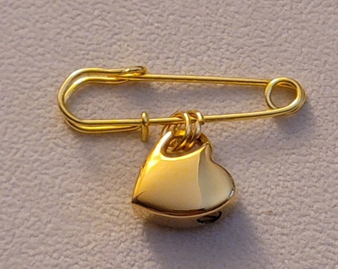 Gold Heart Cremation Urn Pin, Cremation Jewelry, Urn Jewelry, Memorial Jewelry, Cremation Pin, Memorial Pin, Urn, Pin, Memorial Pin, Gift