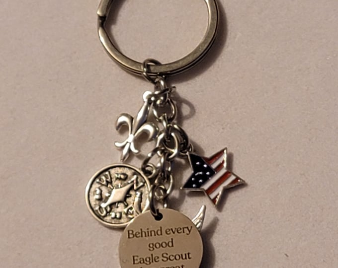 Silver Eagle Scout Keychain, Eagle Scout Leader, Gift, Keychain, Eagle Scout Keychain, Scouts, Gift For Eagle Scout, Keyring, Eagle Scout