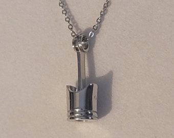 Silver Piston Cremation Urn Necklace, Car Mechanic Urn Necklace, For Human Remains, Necklace For Ashes, Piston Car Part, Cremation Jewelry