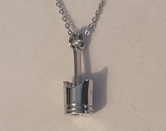 Silver Piston Cremation Urn Necklace, Car Mechanic Urn Necklace, For Human Remains, Necklace For Ashes, Piston Car Part, Cremation Jewelry