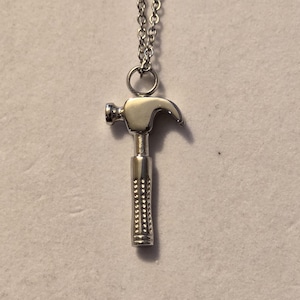 Silver Hammer Cremation Urn Necklace, Necklace, Cremation Jewelry, Hammer Urn, For Human Ashes, Pendant For Ashes, Memorial Necklace, Gift