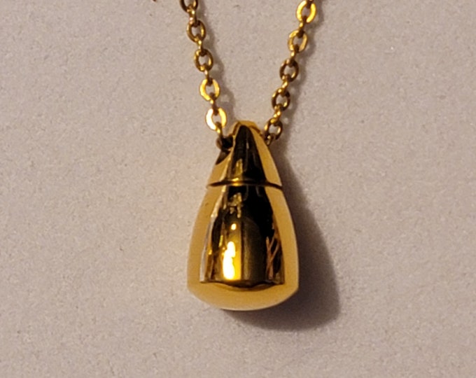 Gold Teardrop Cremation Locket Urn Necklace, Teardrop Urn, Necklace For Ashes, Holds Human Remains,  Teardrop Cremation Jewelry, Necklace