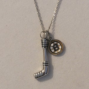 Collar de urna de cremación con forma de palo de hockey de plata: joyería conmemorativa