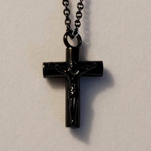Black Cross Cremation Urn Necklace, Urn Jewelry, Urn Necklace, Memorial Jewelry, Memorial Necklace, Cremation Jewelry, Necklace