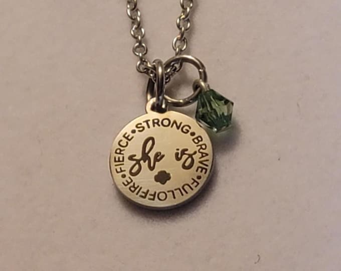 Silver Girl Scout Charm Necklace, Girl Scout, Necklace, Gift, Scouts, She Is, She Is Necklace, Girl Scouts She Is Necklace, Gift For Scout