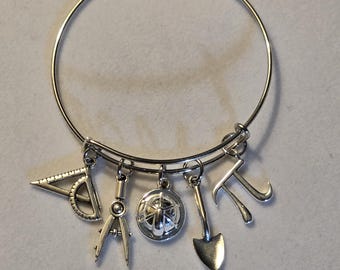 Silber Engineer Armreif: Mechanischer Charm Schmuck Geschenk
