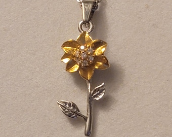 Silber Sonnenblume Urne Halskette: Gedenkschmuck