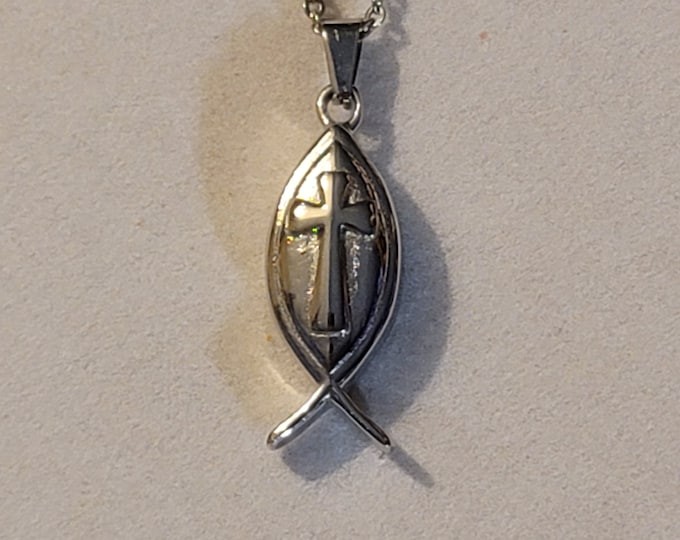 Silver Fish Cremation Urn Necklace, Cremation Jewelry, Cremation Necklace, Necklace, For Human Remains, For Ashes, Memorial Jewelry, Gift