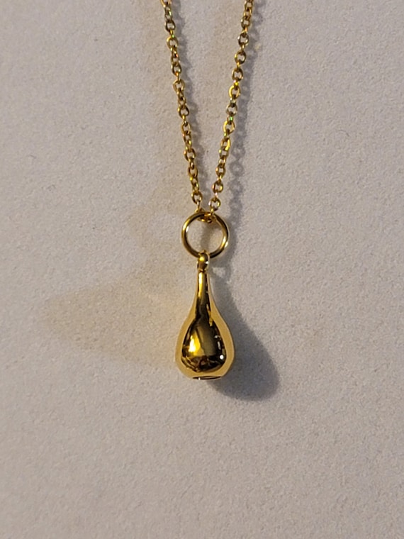 Gold Teardrop Cremation Urn Necklace Teardrop Urn Necklace For Ashes Holds Human Remains Teardrop Cremation Jewelry Necklace Gift