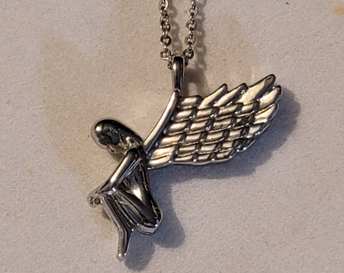 Silver Fairy Cremation Urn Necklace, For Human Remains, Cremation Jewelry, Fairy Urn, Memorial Necklace, Fairy, Necklace For Ashes, Necklace