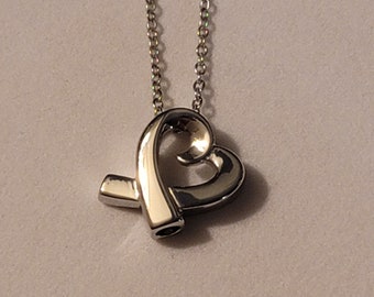 Silver Heart Urn Necklace: Cremation Jewelry for Ashes