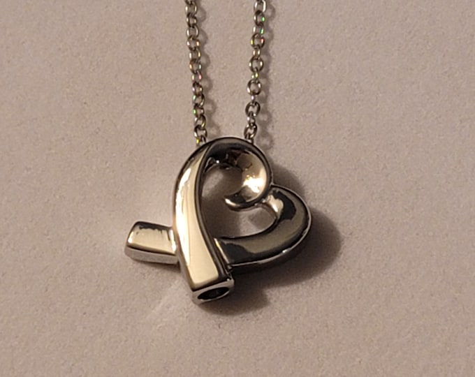 Silver Heart Cremation Urn Necklace, Necklace For Ashes, Cremation Jewelry, Urn Necklace, Heart, Necklace, For Human Remains, Urn Necklace