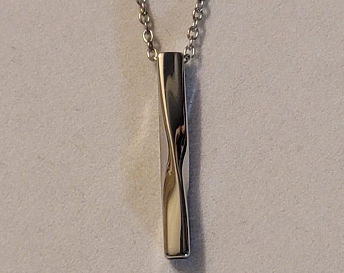 Silver Twisted Bar Cremation Urn Necklace, Memorial Necklace, Memorial Jewelry, Cremation Jewelry, Necklace, Urn Necklace, Cremation Urn